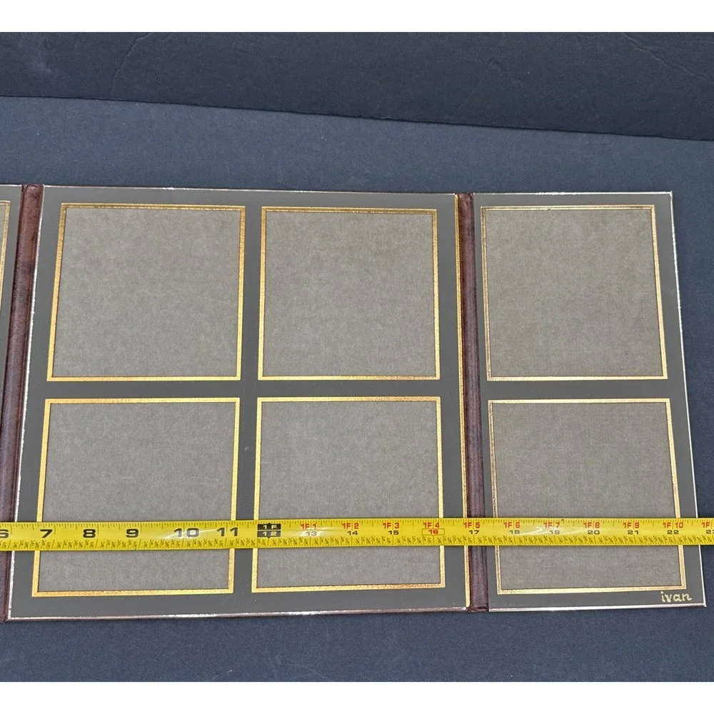 VTG‎ Art By Leather Encore Folio Fold Out Frames Brown Cognac 8 Photographs NIB